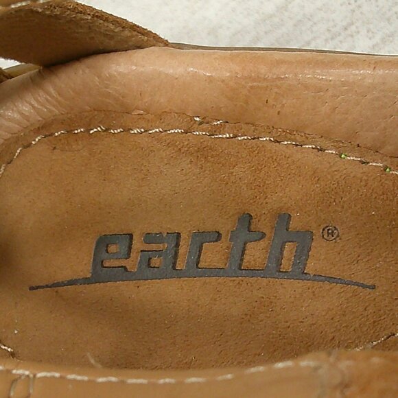 Earth Women's Curvet Biscuit Wedge Leather Peep Toe Sandals   Size 6.5 B - Picture 7 of 9